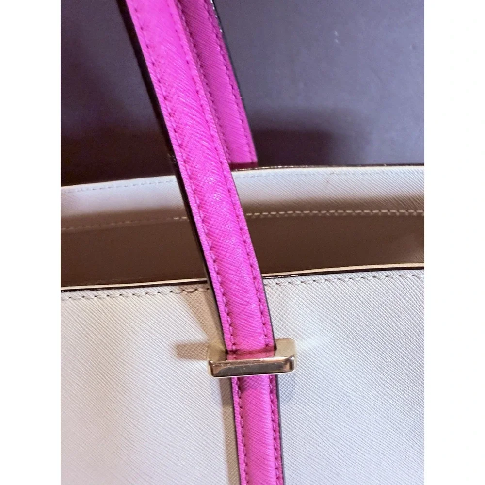 Kate Spade Cedar Street Large Harmony Colorblock Saffiano Leather Tote Bag Pink